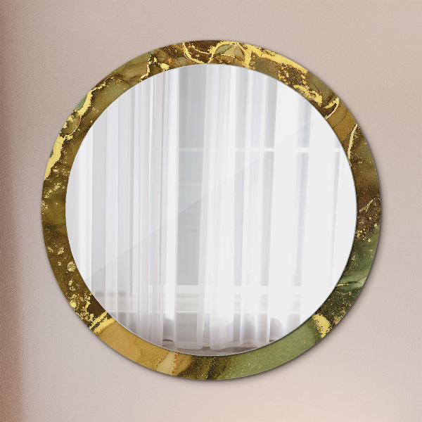 Miroir rond avec décoration Tourbillons métalliques