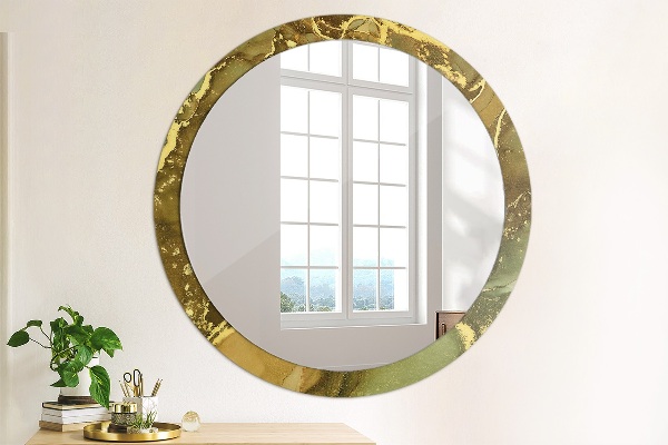 Miroir rond avec décoration Tourbillons métalliques