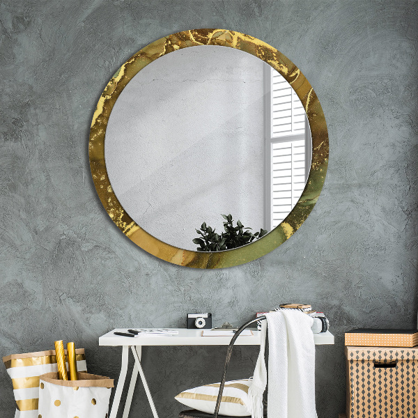 Miroir rond avec décoration Tourbillons métalliques