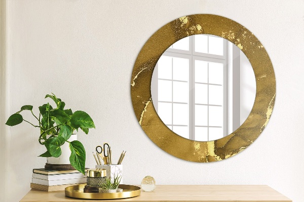 Miroir rond avec décoration Tourbillons métalliques