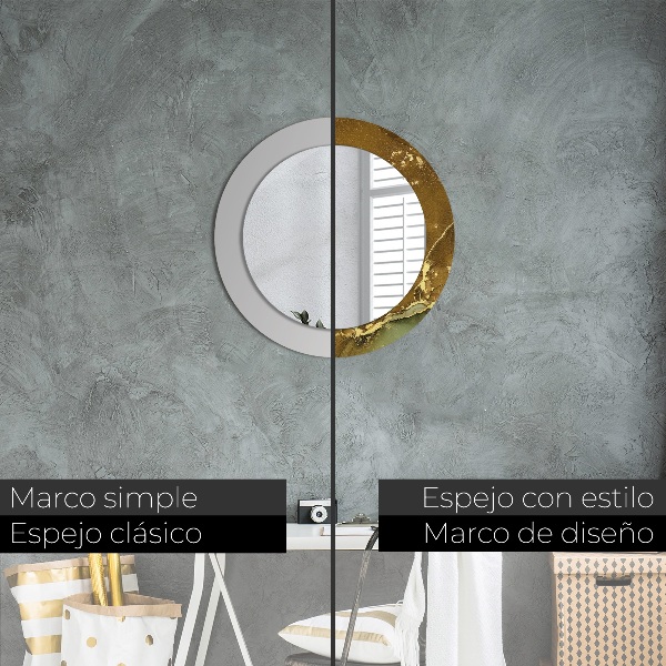 Miroir rond avec décoration Tourbillons métalliques