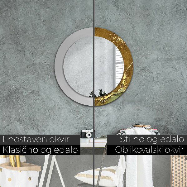 Miroir rond avec décoration Tourbillons métalliques