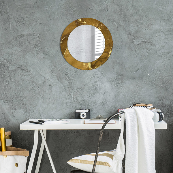 Miroir rond avec décoration Tourbillons métalliques