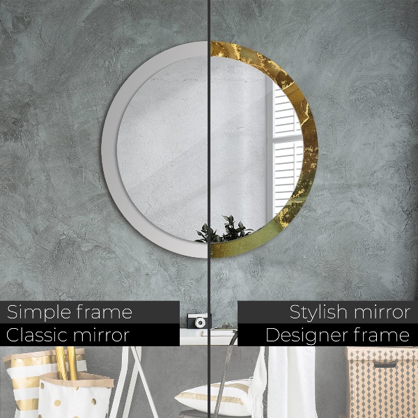 Miroir rond avec décoration Tourbillons métalliques