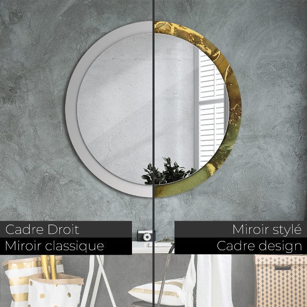 Miroir rond avec décoration Tourbillons métalliques
