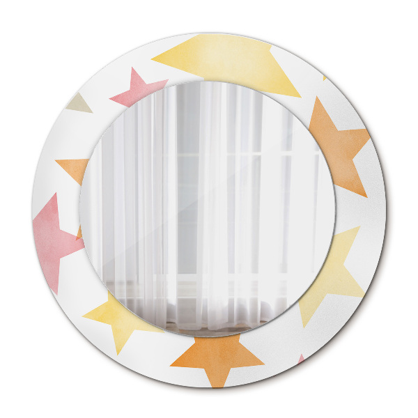 Miroir rond imprimé Étoiles pastel