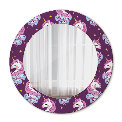 Miroir rond imprimé Stars de la licorne