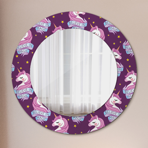 Miroir rond imprimé Stars de la licorne