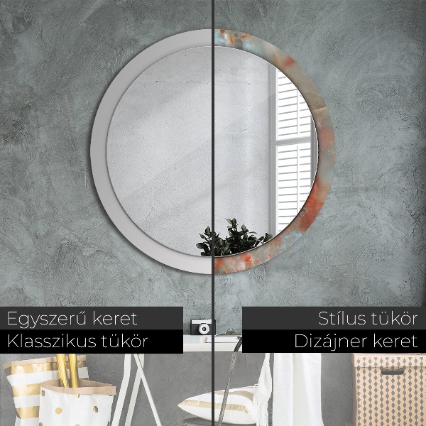 Miroir rond imprimé Marbles onyx