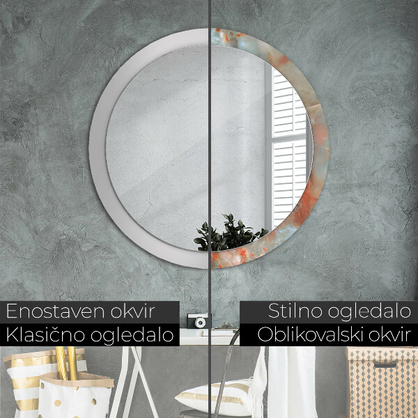 Miroir rond imprimé Marbles onyx