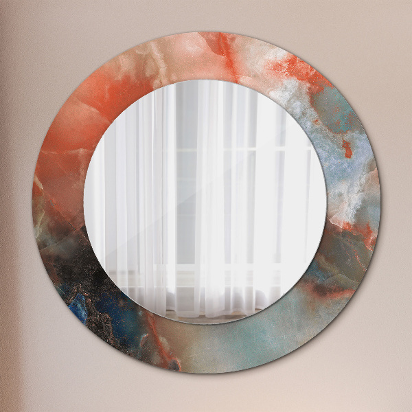 Miroir rond imprimé Marbles onyx
