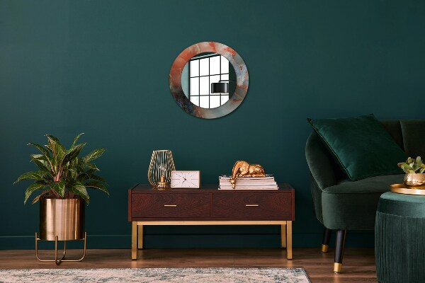 Miroir rond imprimé Marbles onyx