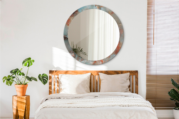 Miroir rond imprimé Marbles onyx