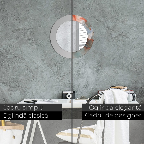 Miroir rond imprimé Marbles onyx