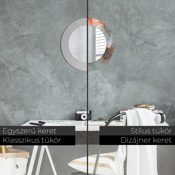 Miroir rond imprimé Marbles onyx