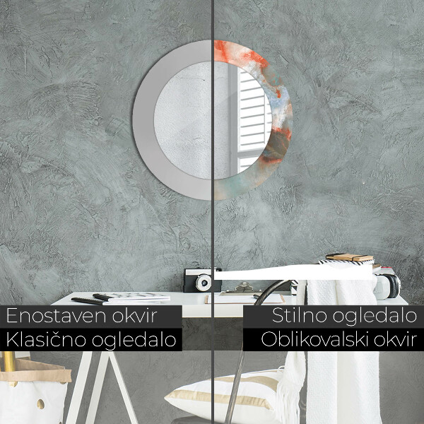 Miroir rond imprimé Marbles onyx