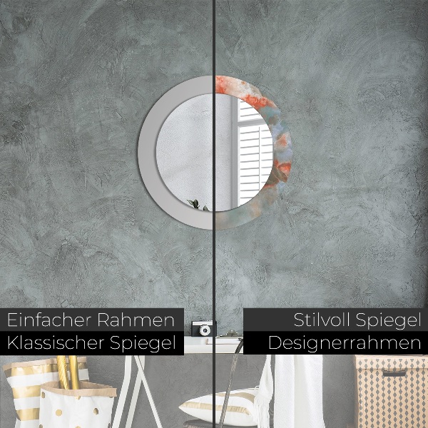 Miroir rond imprimé Marbles onyx