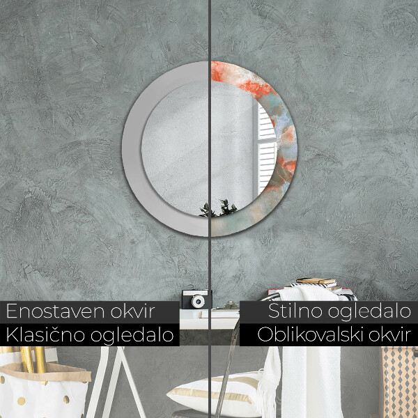Miroir rond imprimé Marbles onyx
