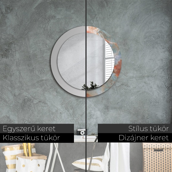 Miroir rond imprimé Marbles onyx
