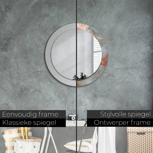 Miroir rond imprimé Marbles onyx