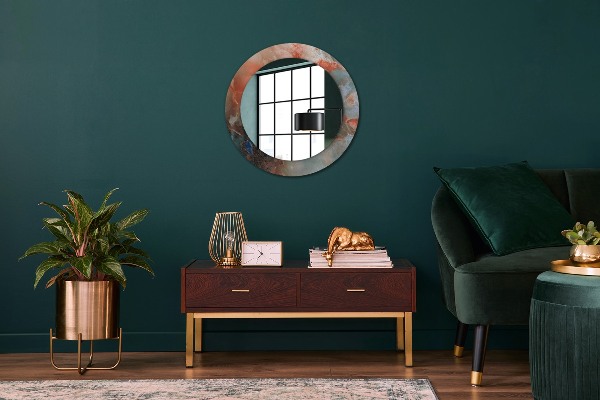 Miroir rond imprimé Marbles onyx