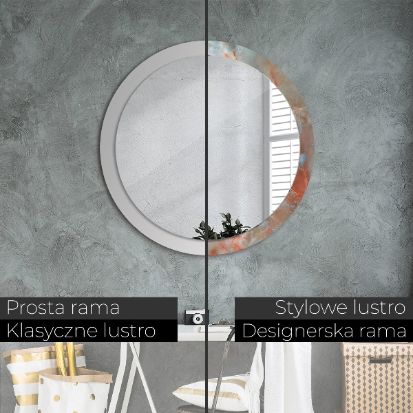 Miroir rond imprimé Marbles onyx