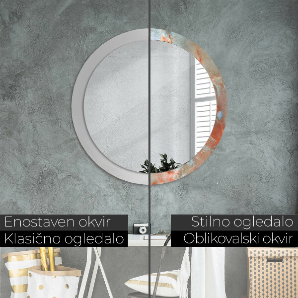 Miroir rond imprimé Marbles onyx