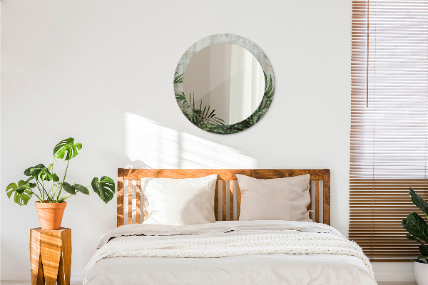 Miroir rond imprimé Feuilles de fougère