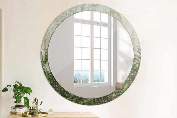 Miroir rond imprimé Feuilles de fougère