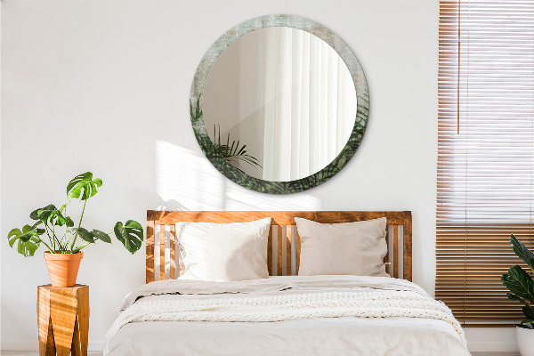Miroir rond imprimé Feuilles de fougère