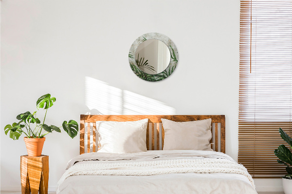 Miroir rond imprimé Feuilles de fougère