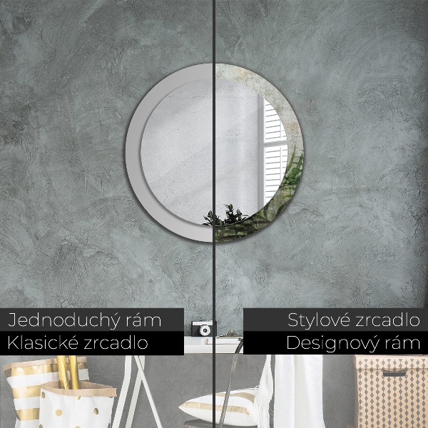 Miroir rond imprimé Feuilles de fougère