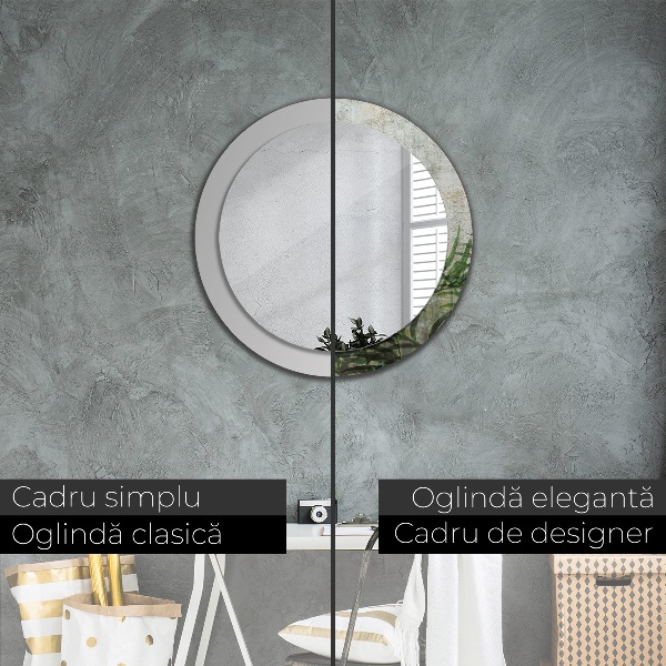 Miroir rond imprimé Feuilles de fougère