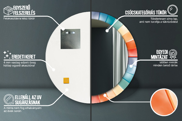 Miroir rond imprimé Ceintures radiales concentriques