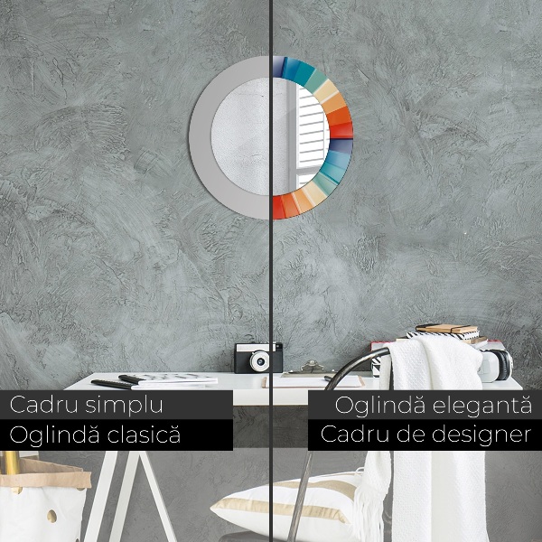 Miroir rond imprimé Ceintures radiales concentriques