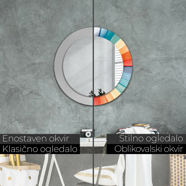 Miroir rond imprimé Ceintures radiales concentriques