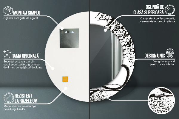 Miroir rond imprimé Motif de graffitis