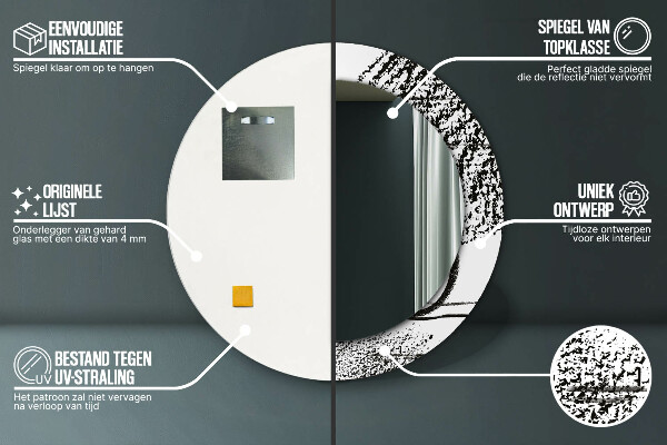 Miroir rond imprimé Motif de graffitis
