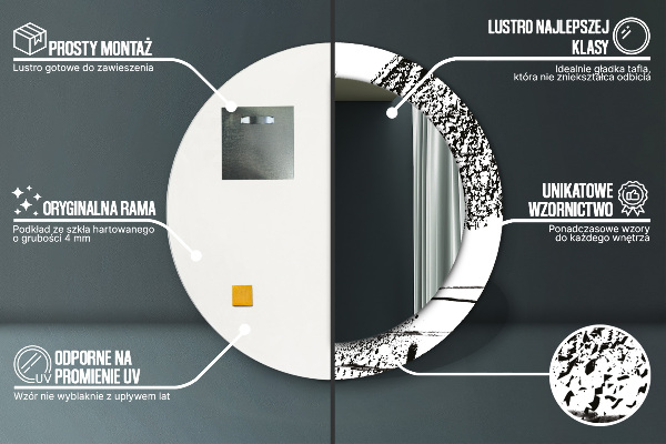 Miroir rond imprimé Motif de graffitis