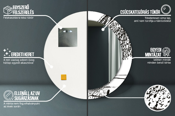 Miroir rond imprimé Motif de graffitis