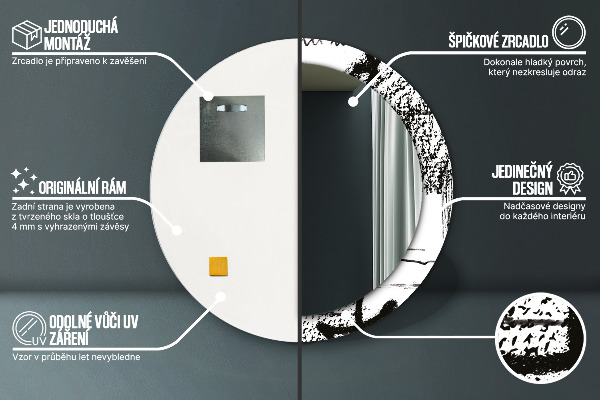 Miroir rond imprimé Motif de graffitis