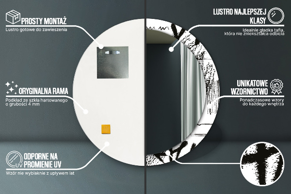 Miroir rond imprimé Motif de graffitis