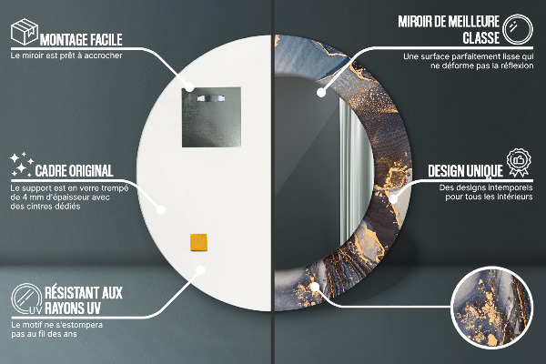 Miroir rond imprimé Fluide abstrait
