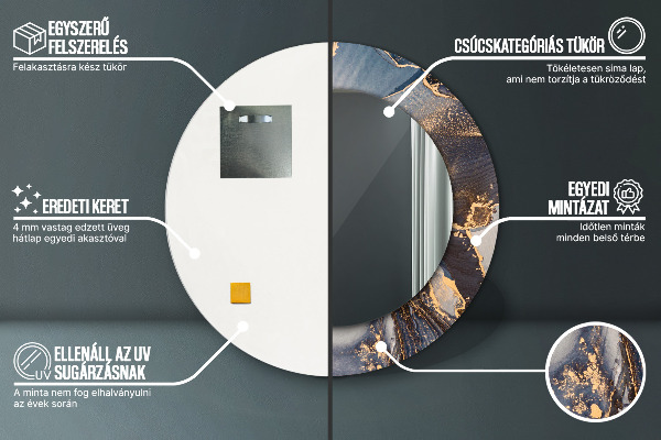 Miroir rond imprimé Fluide abstrait