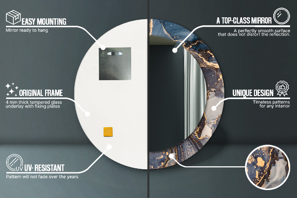 Miroir rond imprimé Fluide abstrait