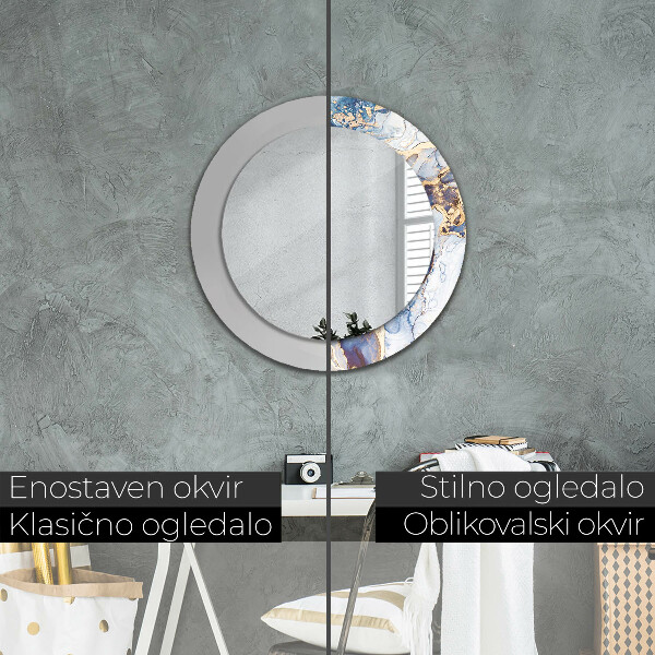 Miroir rond imprimé Art liquide abstrait