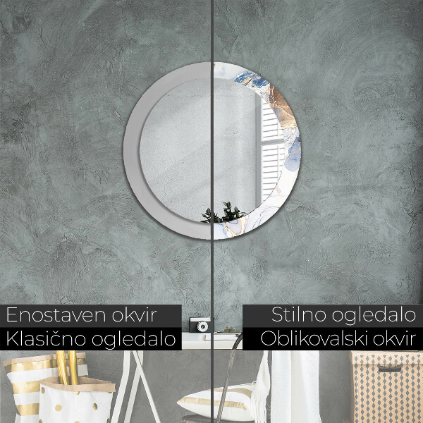 Miroir rond imprimé Art liquide abstrait