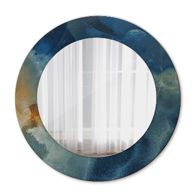 Miroir rond imprimé Marbre onyx