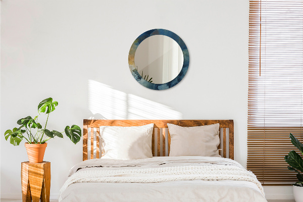 Miroir rond imprimé Marbre onyx