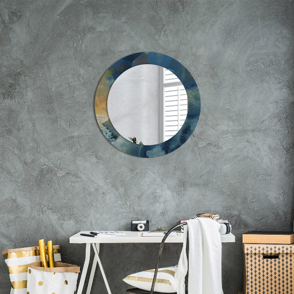 Miroir rond imprimé Marbre onyx